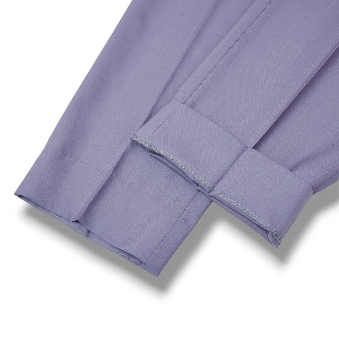 ヴィンテージ パープル カラー 薄紫色 ウール セットアップ スーツ 成人式