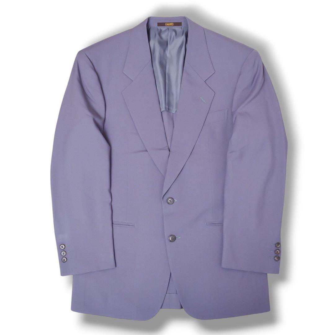 ヴィンテージ パープル カラー 薄紫色 ウール セットアップ スーツ 成人式