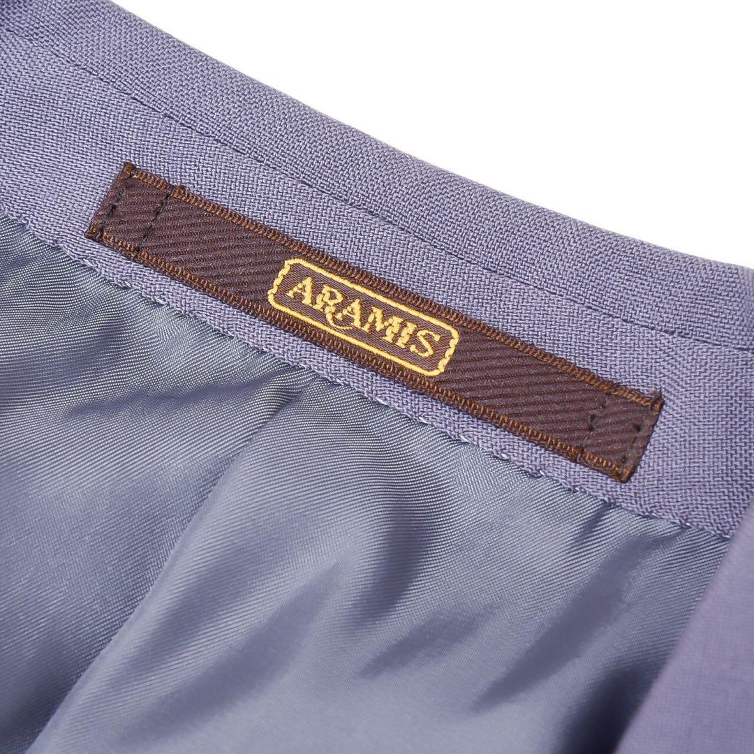 ヴィンテージ パープル カラー 薄紫色 ウール セットアップ スーツ 成人式