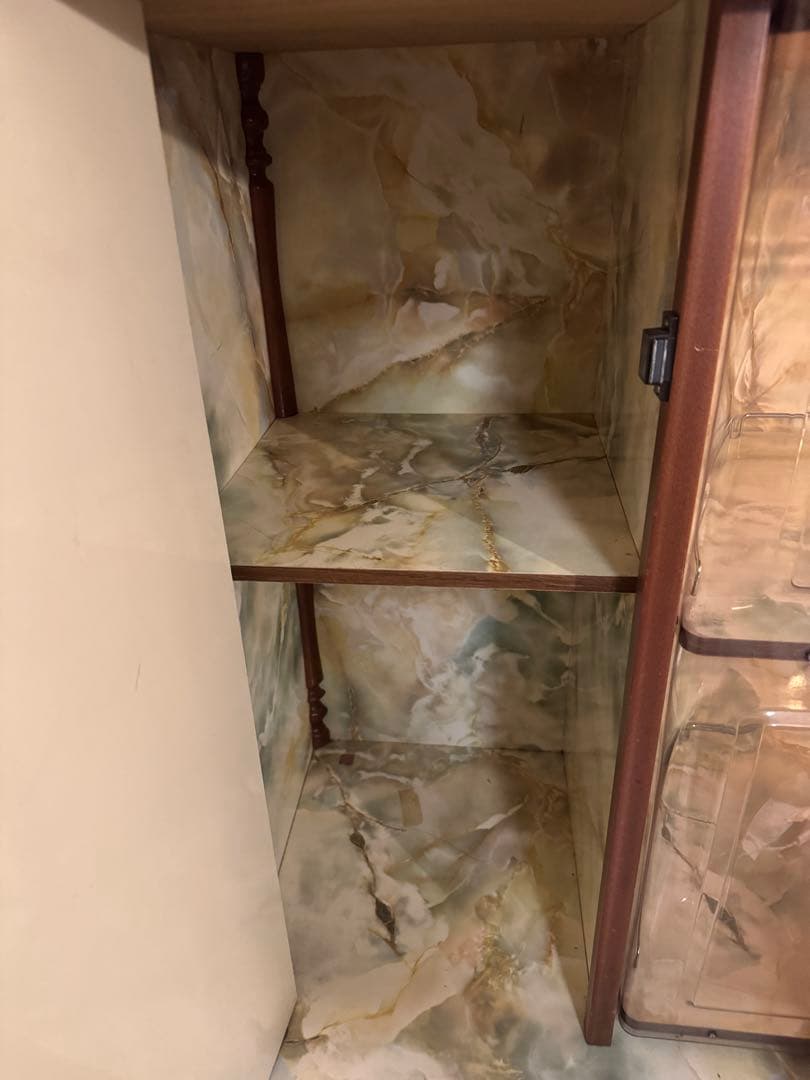 マーブル模様　ヴィンテージ木製キャビネット