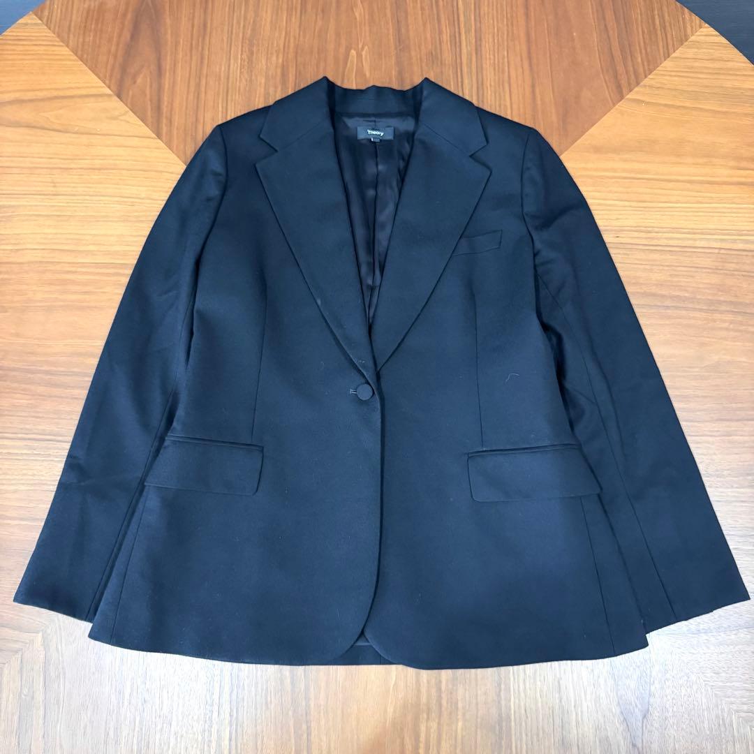 セオリー Light Saxony 2 テーラードジャケット 黒ブラックウールL