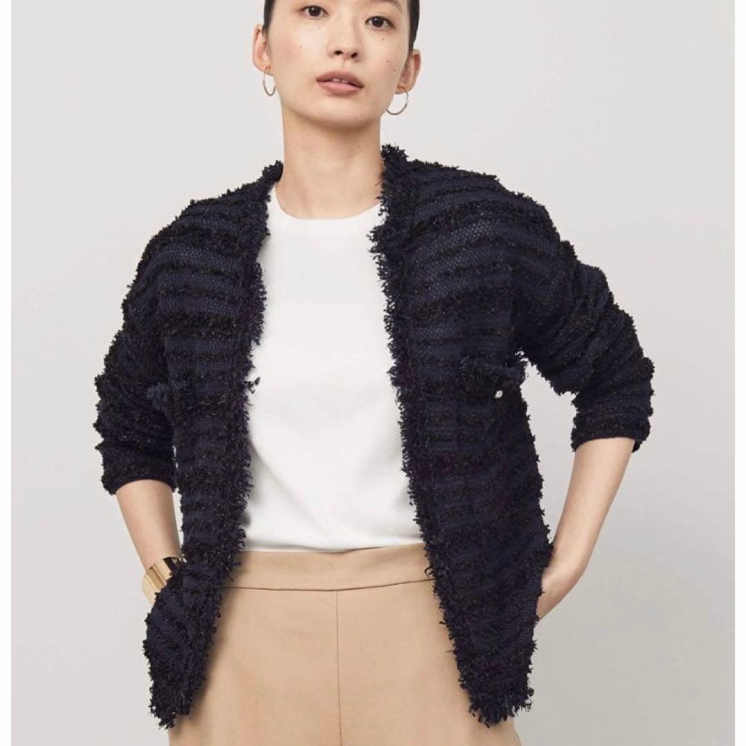 美品　ソージュ ツイードライクニットジャケット