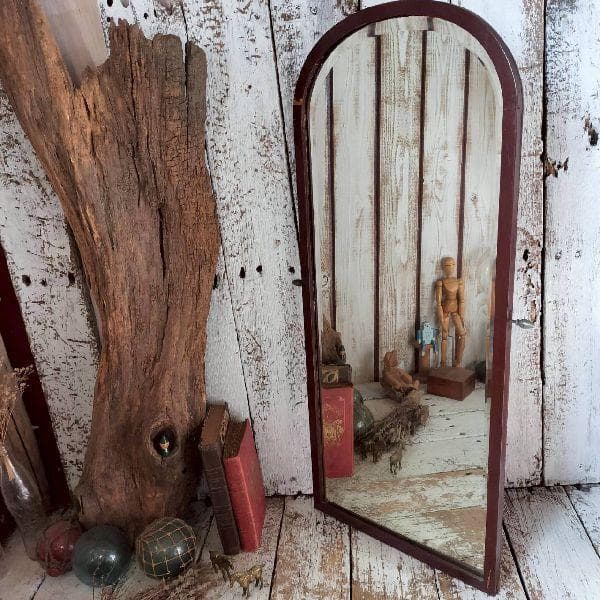 50-60s ヴィンテージ ウッドフレーム ウォールミラー 木枠 壁掛け鏡