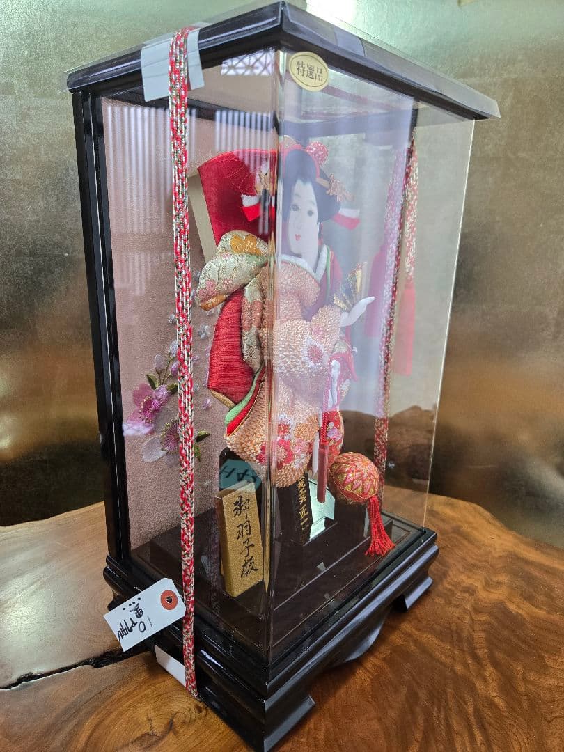 【一点限り】正月飾り　羽子板　ケース飾り　　H43