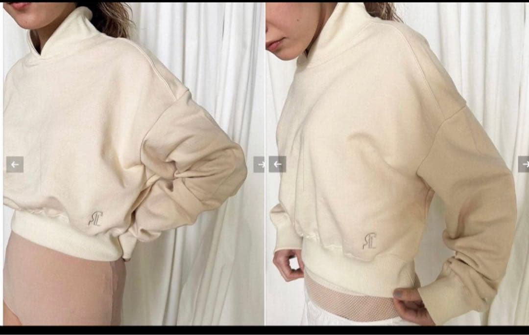 SKIN x EDIT. FOR LULU コラボ クロッ プドスウェット