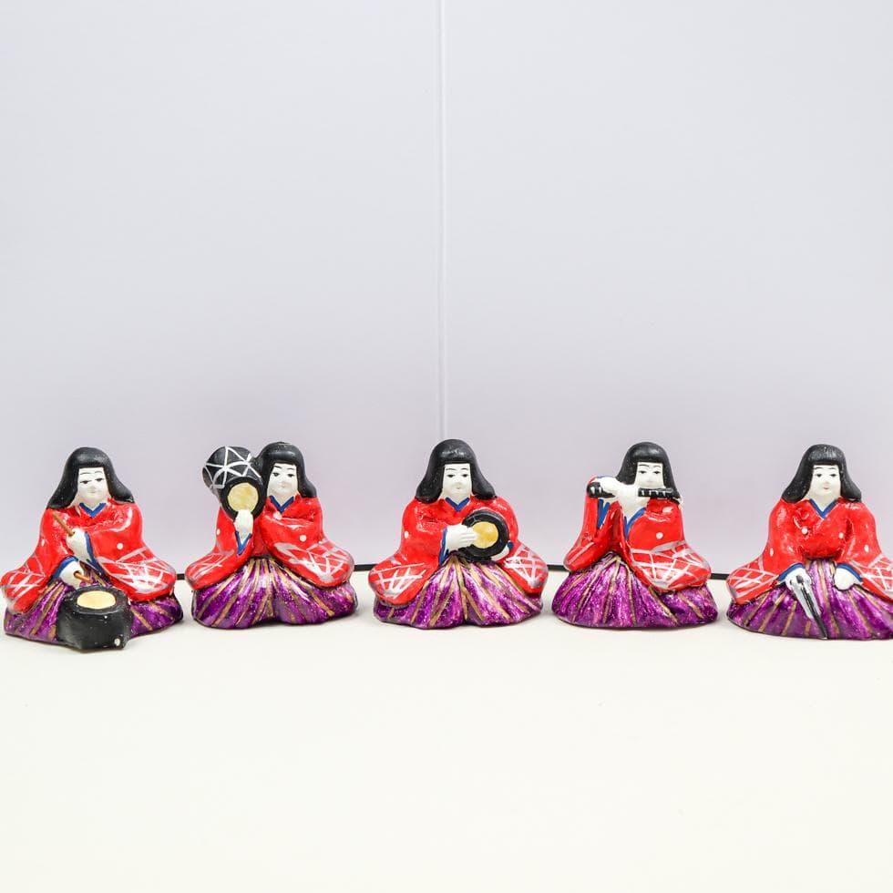 富山土人形 雛人形 11点 花瓶 屏風