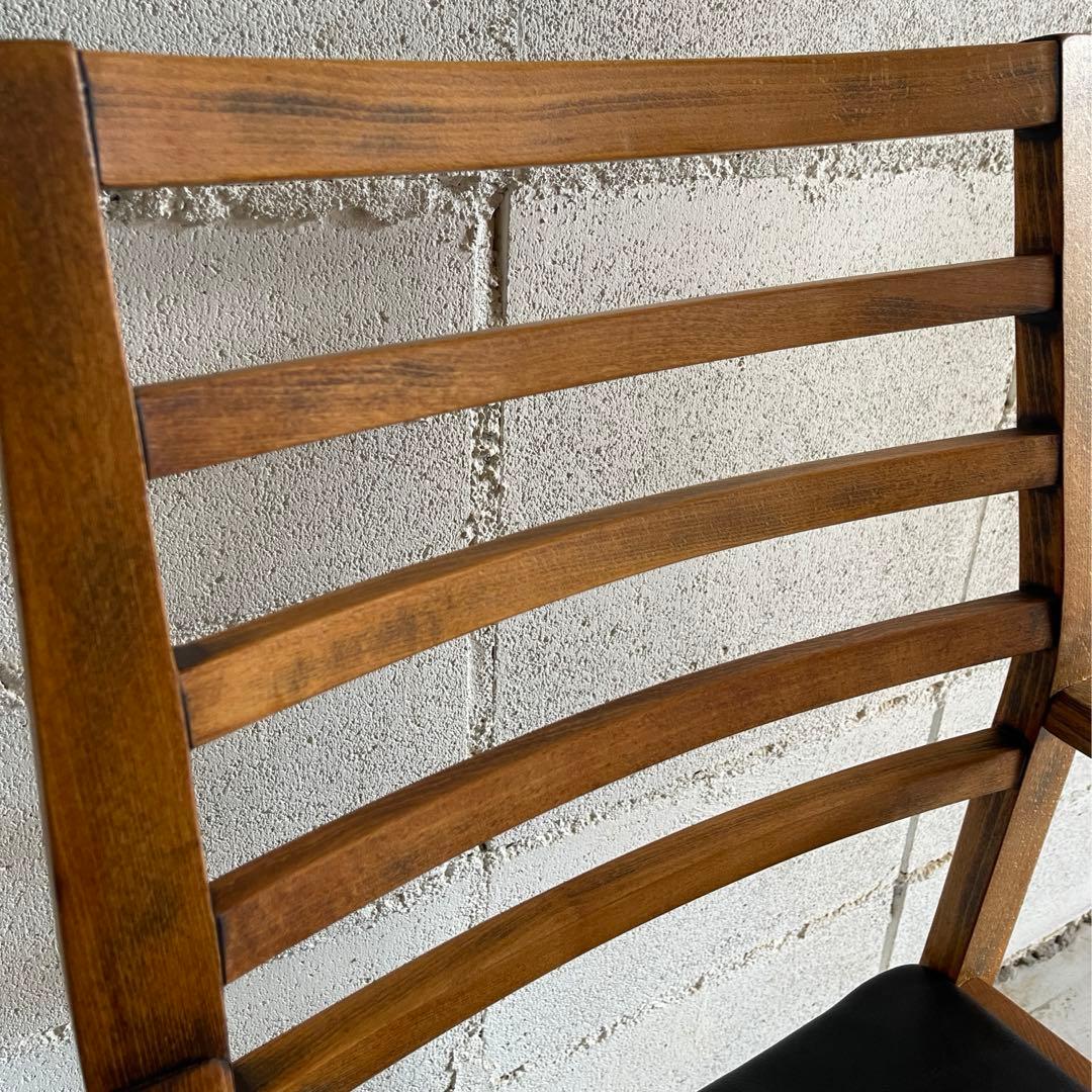 ビンテージ　アームチェア　本革レザー　ダイニングチェア