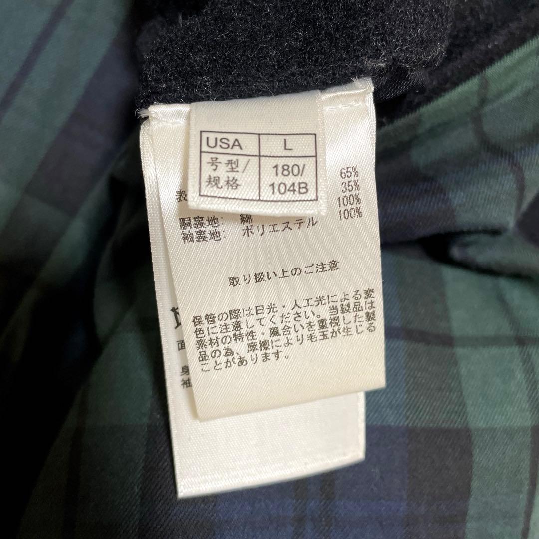 【美品】ブルックスブラザーズダブルブレストPコートブラックUSA L