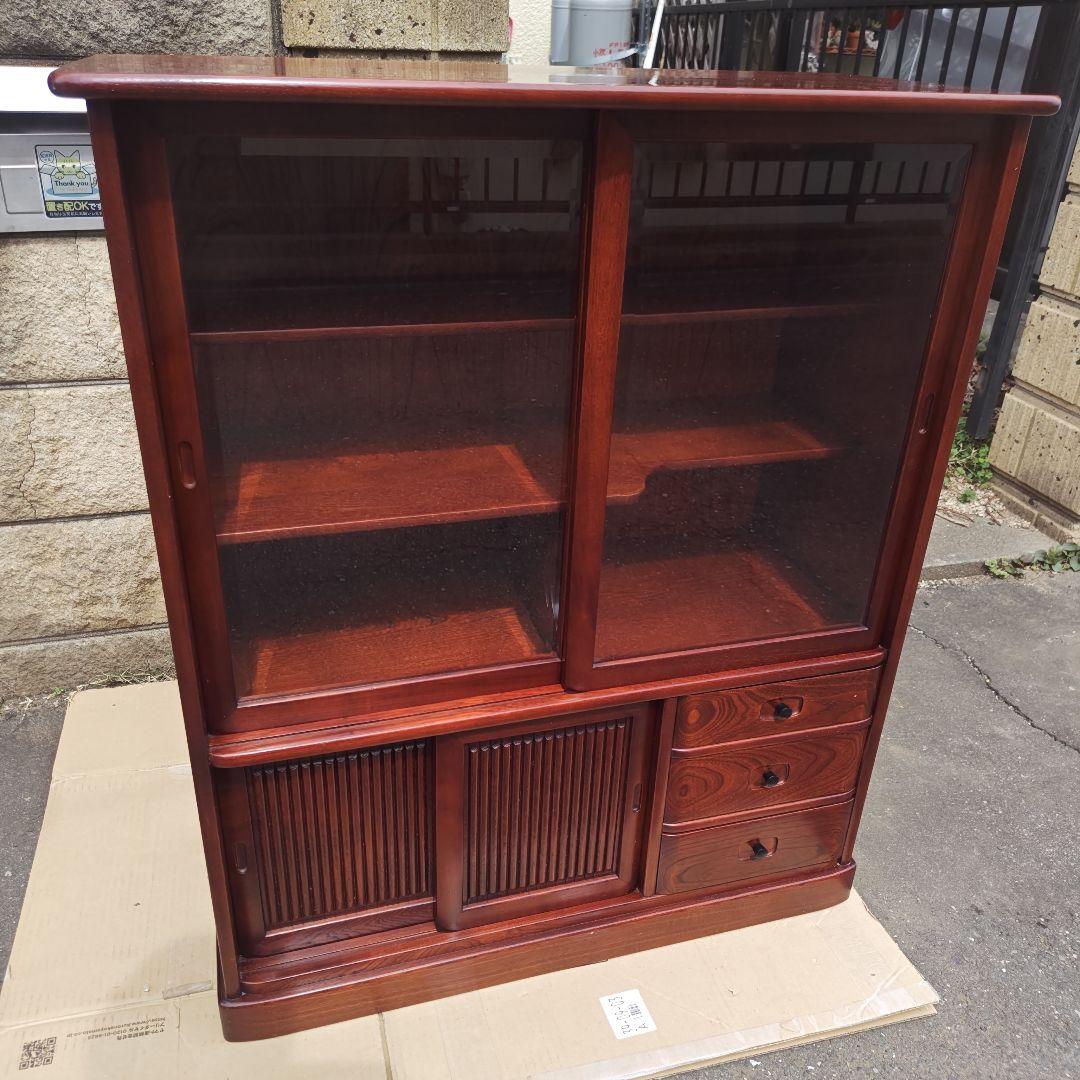 昭和レトロ　karimokuカリモク　高級小型茶タンス 食器棚　当時物