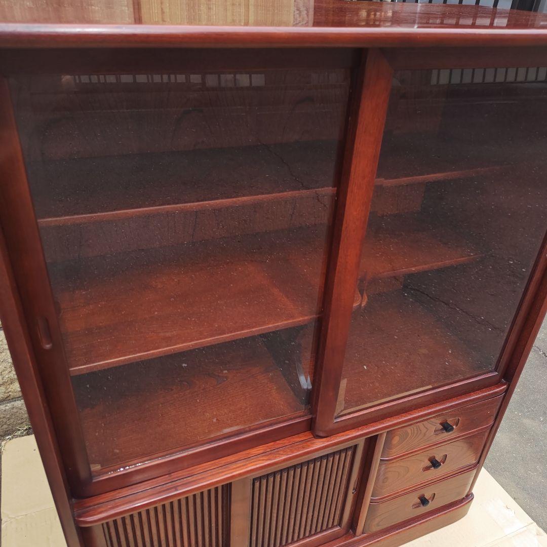 昭和レトロ　karimokuカリモク　高級小型茶タンス 食器棚　当時物