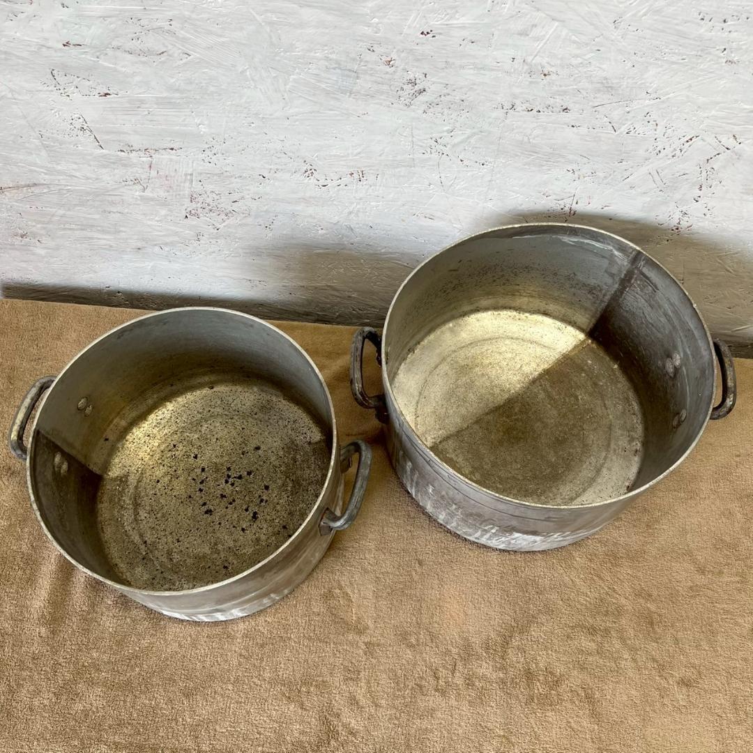 アルミ製 寸胴鍋 蓋なし 2個セット 30cm 33cm 調理鍋 Y1352