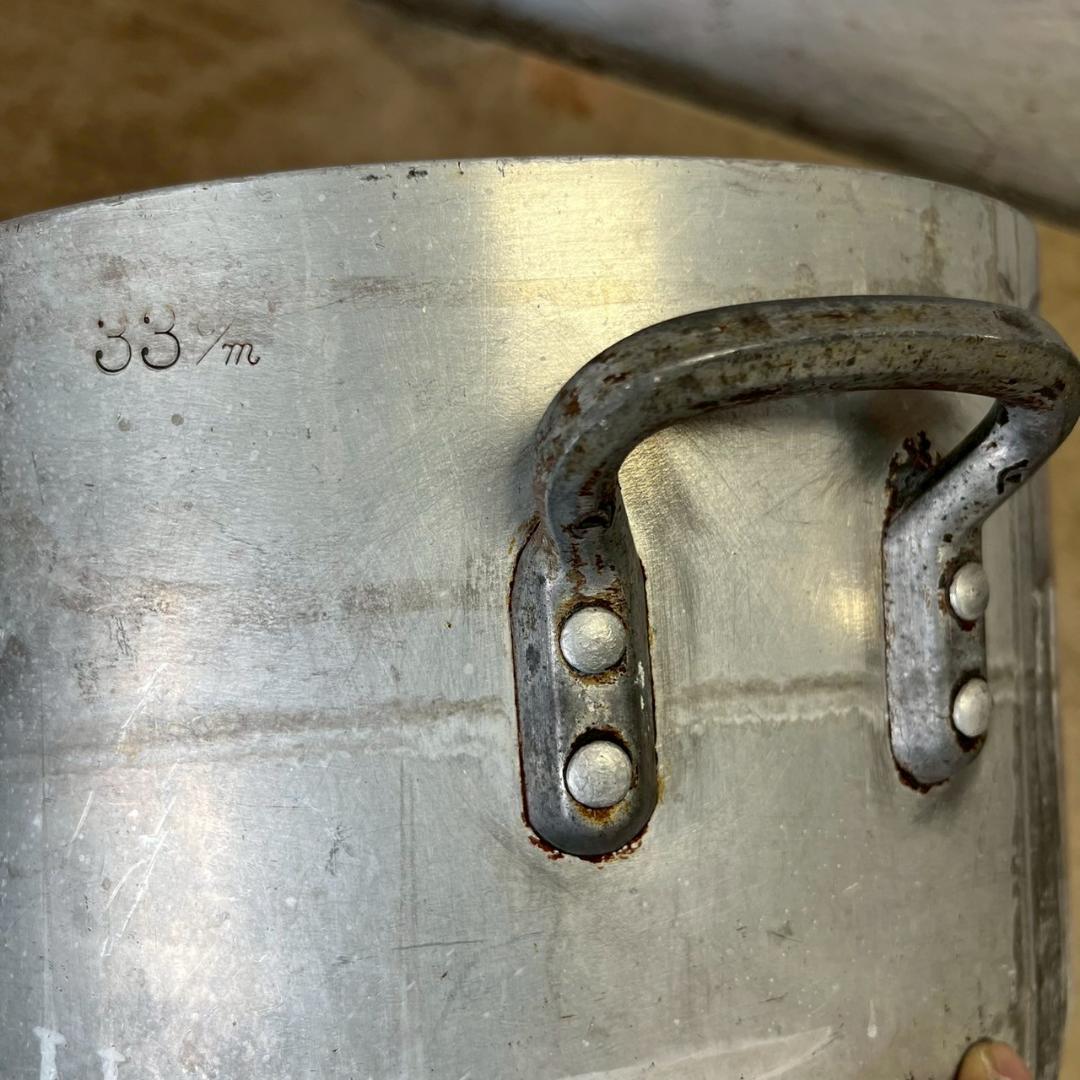 アルミ製 寸胴鍋 蓋なし 2個セット 30cm 33cm 調理鍋 Y1352