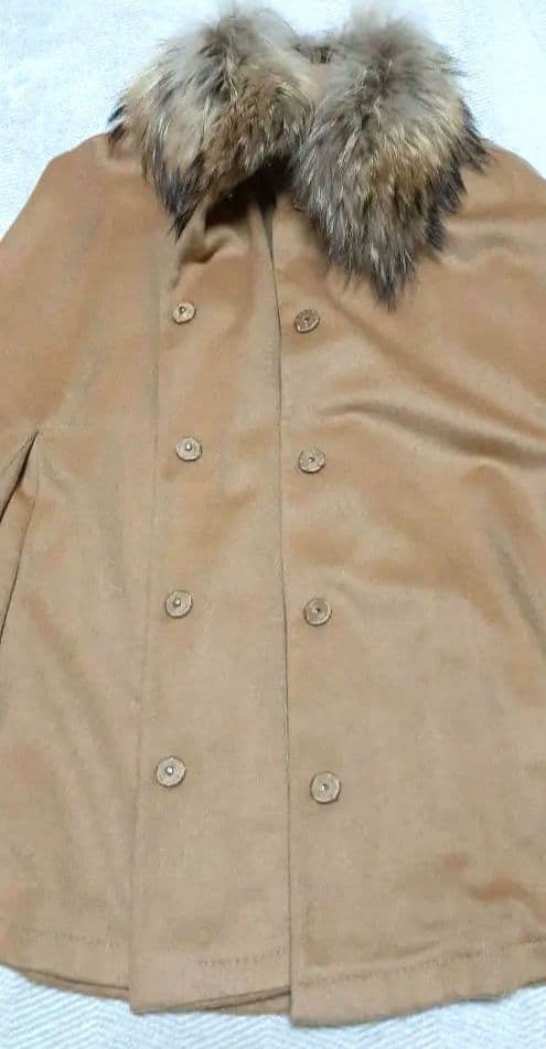 ホメオスタイル☆高級カシミア ポンチョ タヌキファー 42