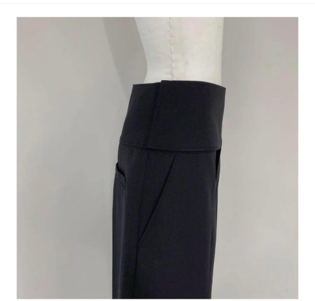 lohen ワイドベルトストレートパンツ38ブラック