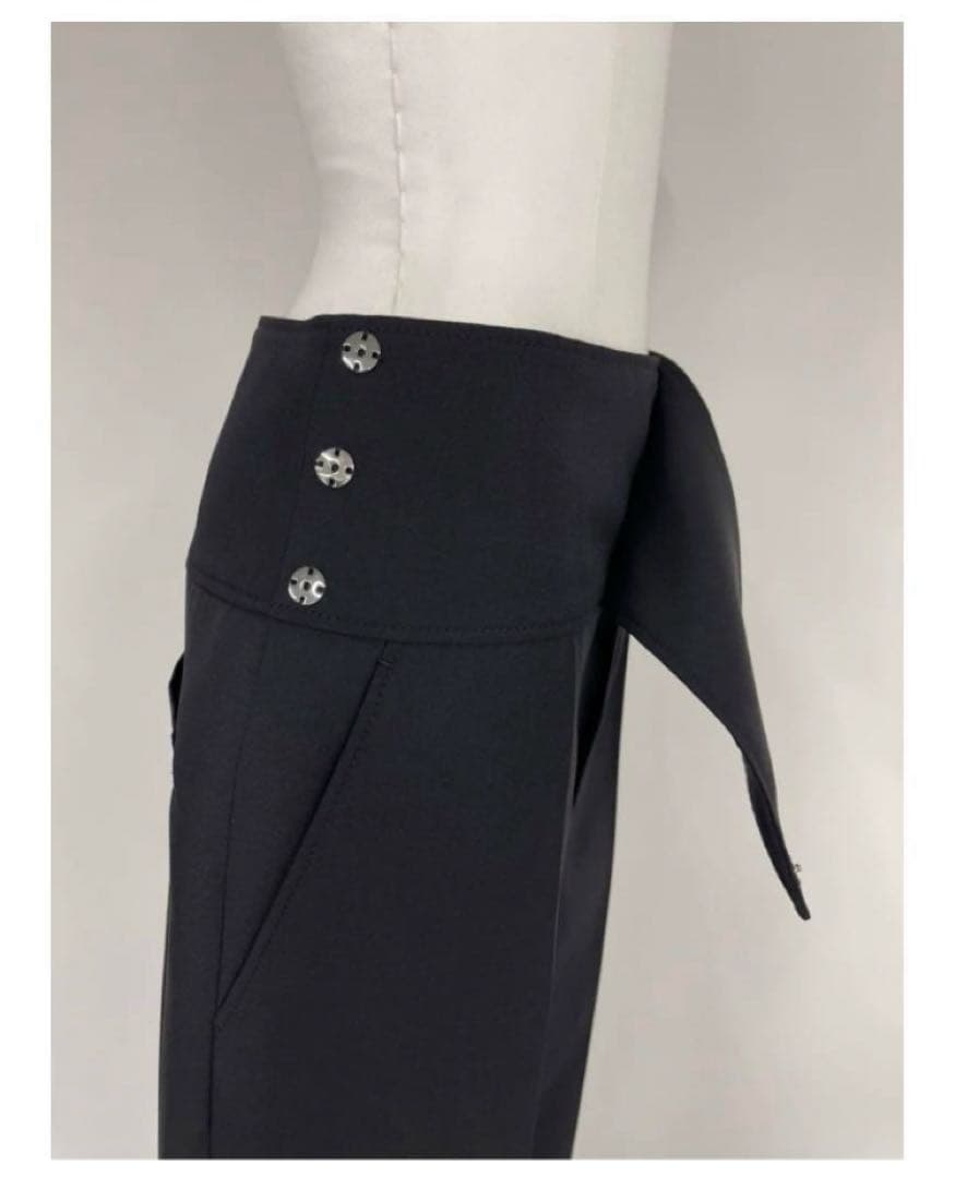 lohen ワイドベルトストレートパンツ38ブラック