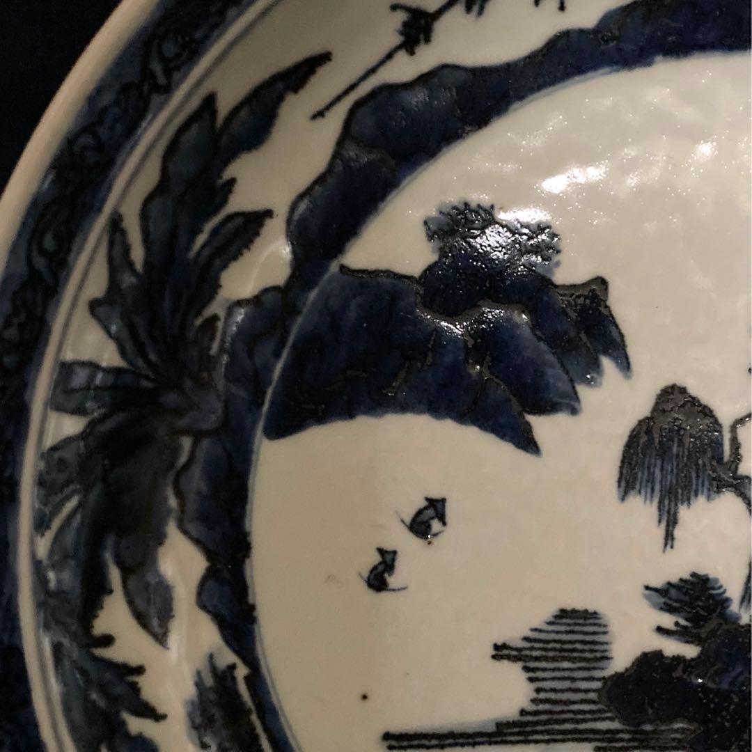 藍柿右衛門　蓬莱山水紋大皿　青花