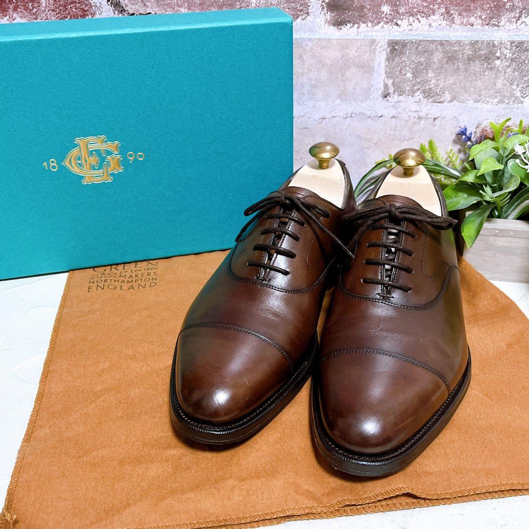 極美品【エドワードグリーン】ドレスシューズ 高級革靴 濃茶 6.5 英国製 箱付