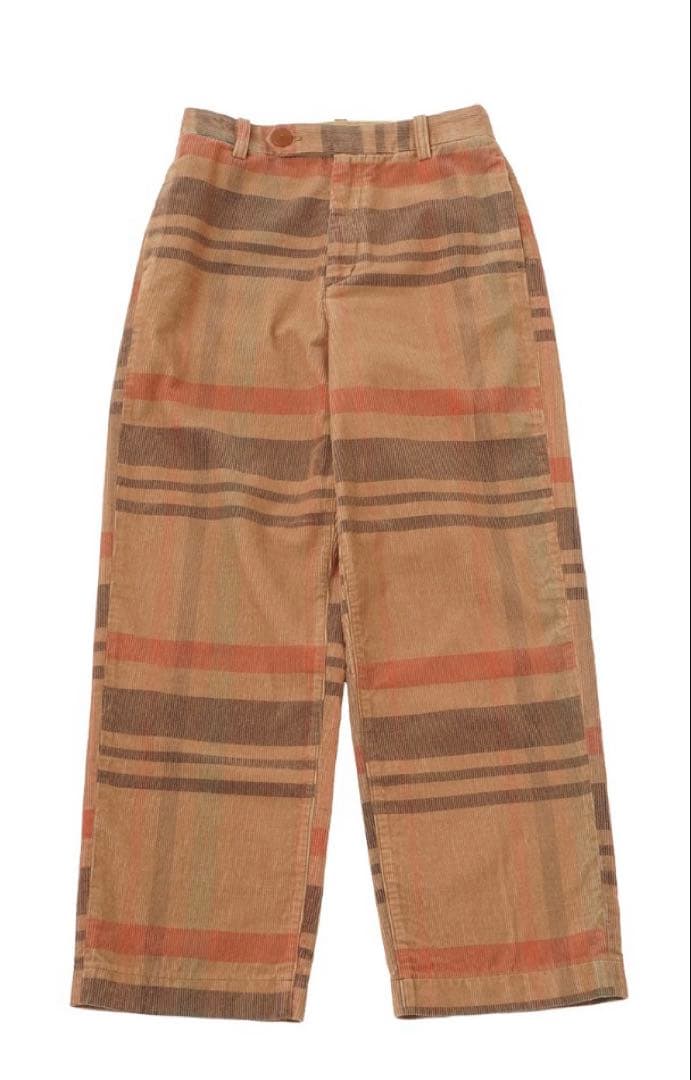 パラスパレス 先染チェック 14W コーデュロイ ストレート パンツ