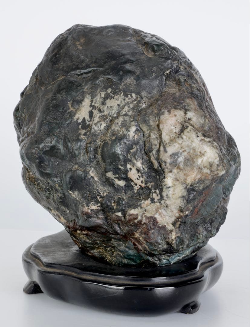 根尾谷産 天然菊花石 台座付 8.3kg 大輪 鑑賞石 原石 水石 紋石 美石