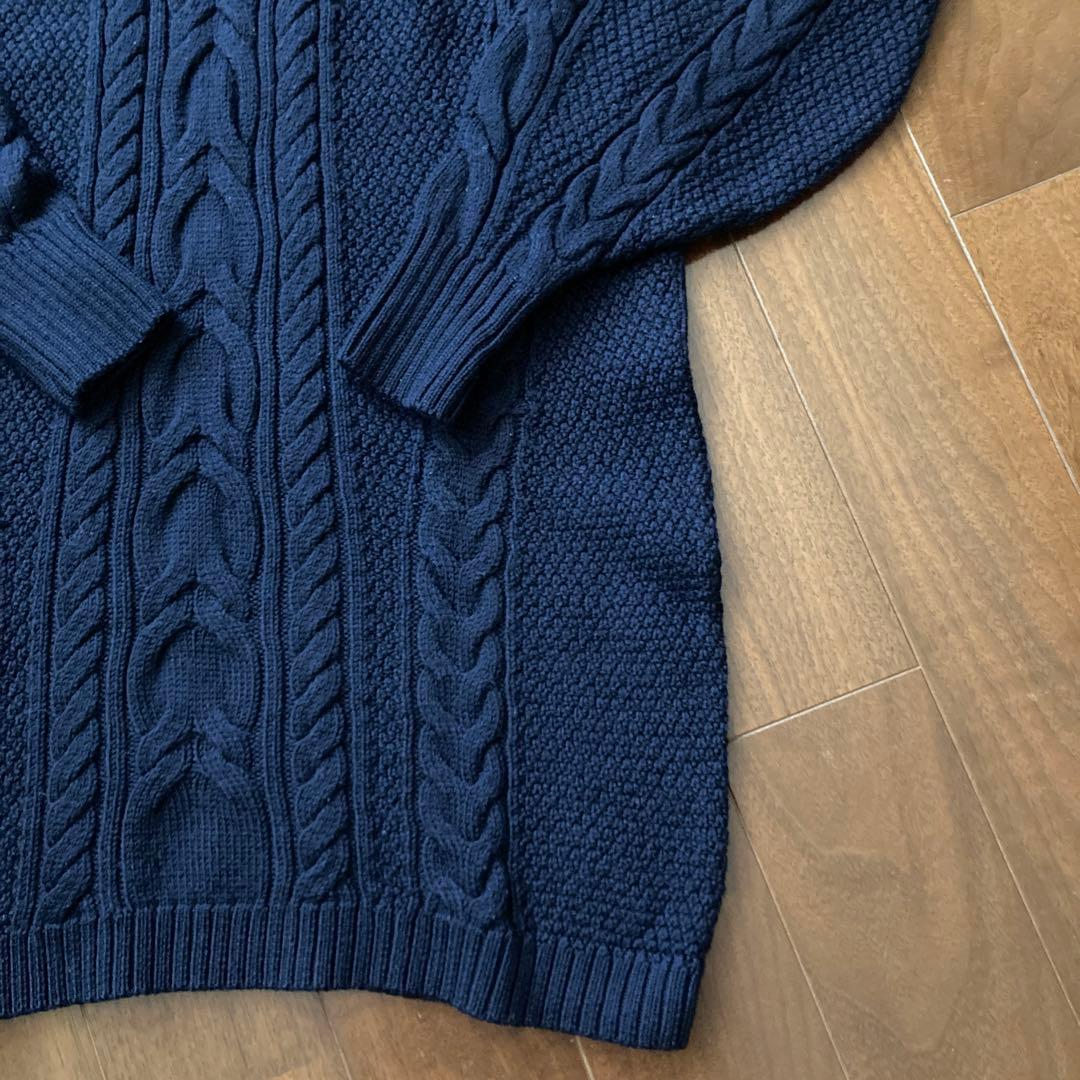 ポロラルフローレン ケーブルニットワンピース　ネイビー