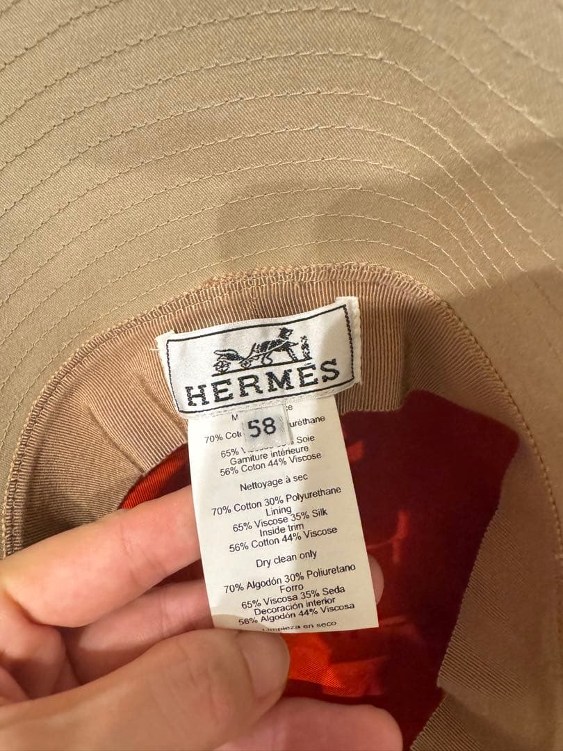 エルメス　ベージュ バケットハット