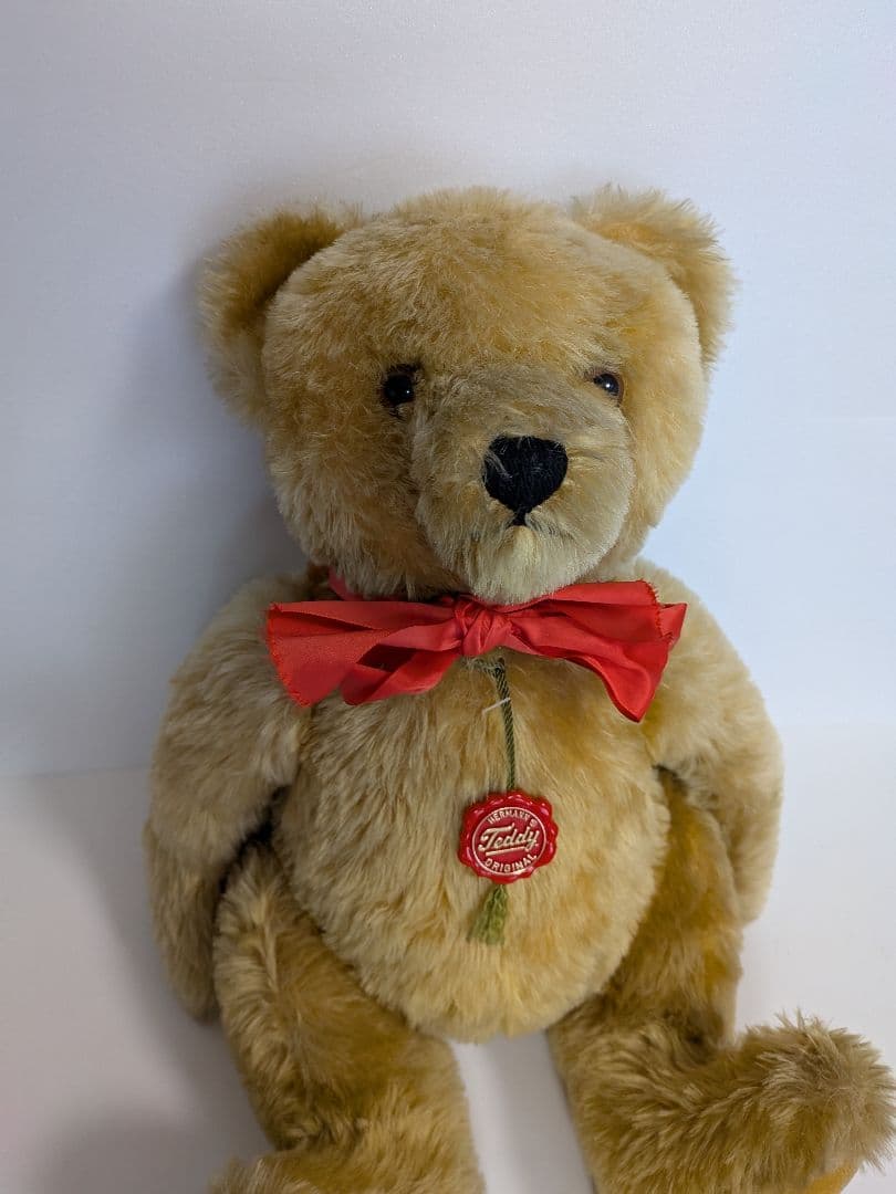 HＥRMANN テディベア 赤いリボン付き、2体