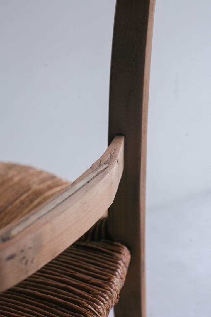 【SALE品】フランス　ラッシュ編みチェア　ダイニングチェア　ブロカント　古家具