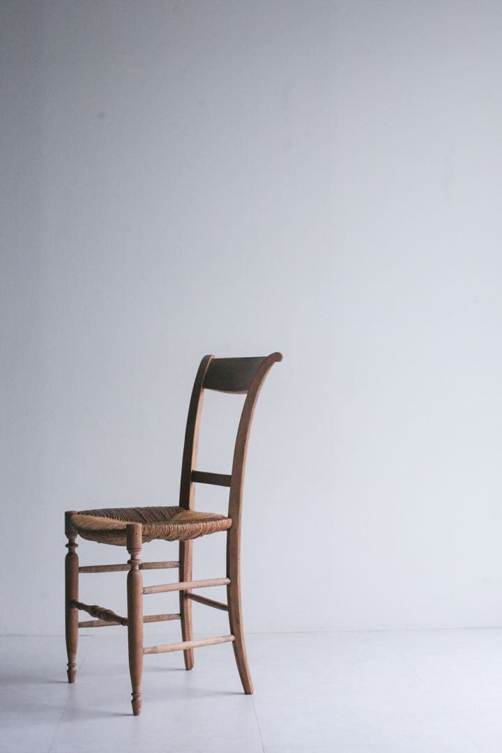 【SALE品】フランス　ラッシュ編みチェア　ダイニングチェア　ブロカント　古家具