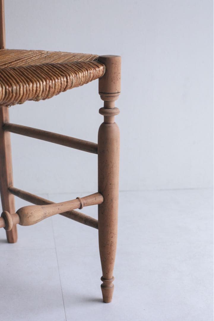 【SALE品】フランス　ラッシュ編みチェア　ダイニングチェア　ブロカント　古家具