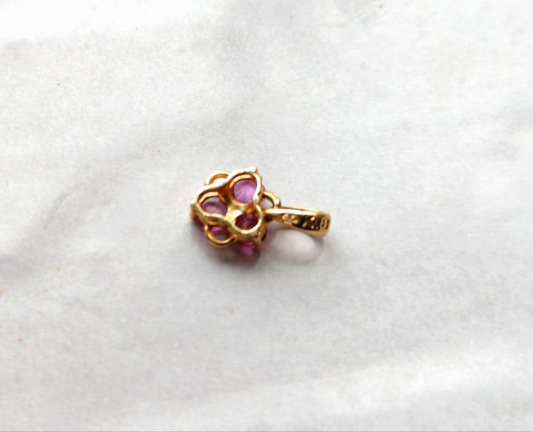 k18ピンクトルマリンペンダントトップ　刻印あり