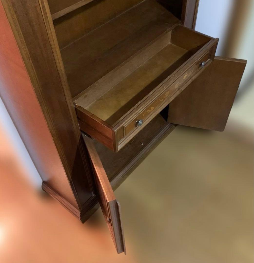 【昭和レトロ】ブックシェルフ 飾り棚 本棚 ダークブラウン