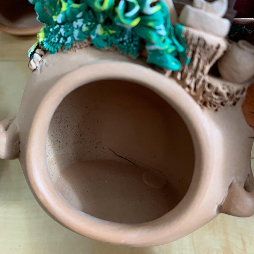 ミニチュアハウスクリスマスディスプレー　陶器のお家　雪の粉付き