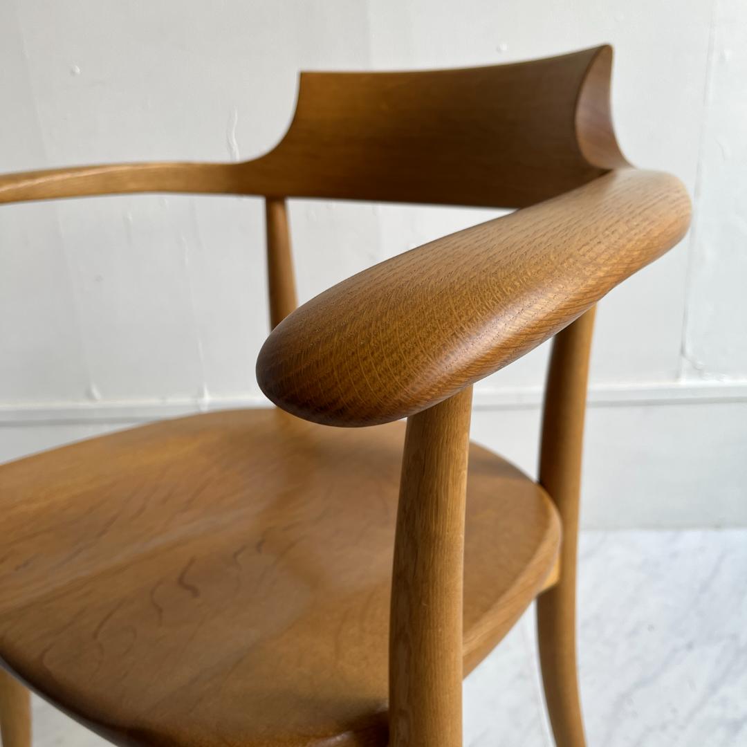 飛騨産業 HIDA キツツキ クレセント アームチェア オーク★美品