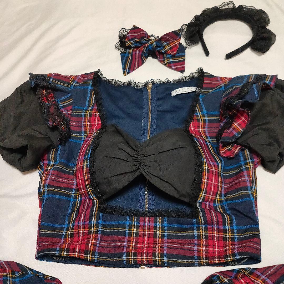 【エロかわ☆】5点セット 　VanityME えろかわチェックメイド Sサイズ