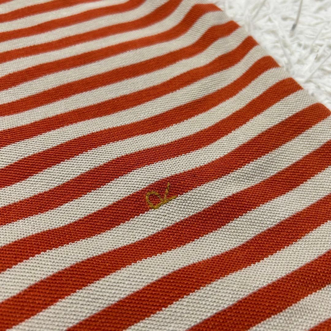 美品✨45R 縞カノコの馬ポロシャツ R刺繍 ロゴ ボーダー カットソー