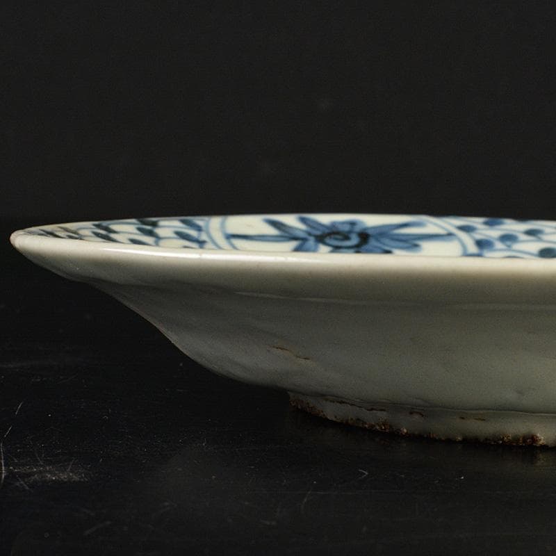 e2ko777 　中国　南京染付　人物花文　小皿　V　R7488