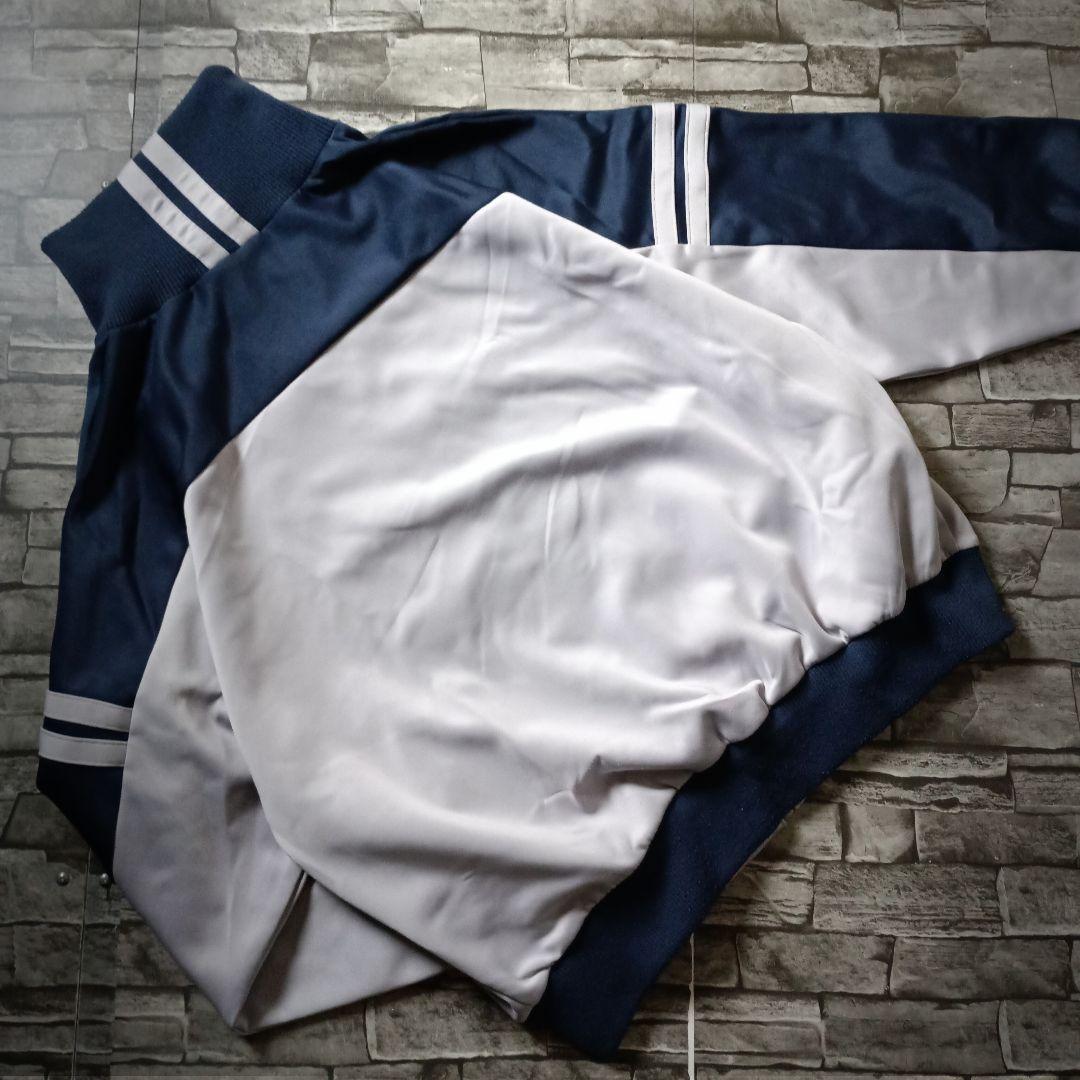 9090ジャージ バイカラー 刺繍Nロゴ ハイネック リブ切替 超ワイド 大きめ