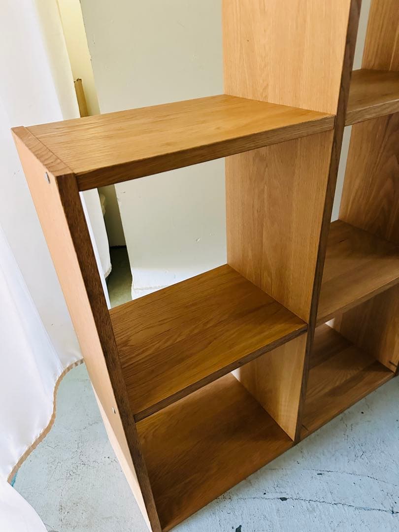 人気 無印良品 スタッキングシェルフセット 3段＋追加2段の2列 オーク材