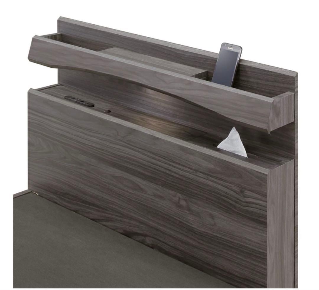 【美品】ダークグレー　ベッドフレーム　ダブルベッド