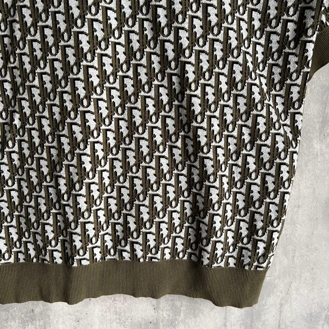 Dior　ディオール　オブリーク　コットン　ジャカード　ポロシャツ　極美品　L