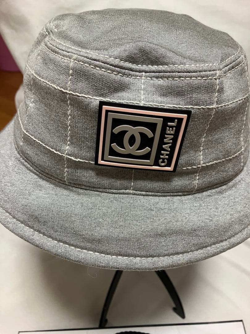 美品 CHANELシャネルスポーツラインココマークコットンバケットハット