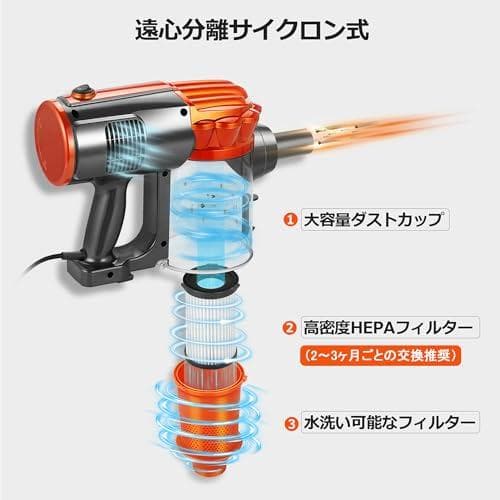 Aiwoly 掃除機 V600 サイクロン 600W ハイパワー 超強力吸引 コ