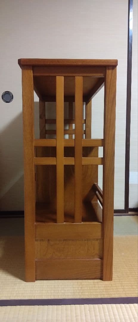 木製オープンシェルフ 引き出し付き　飾り棚