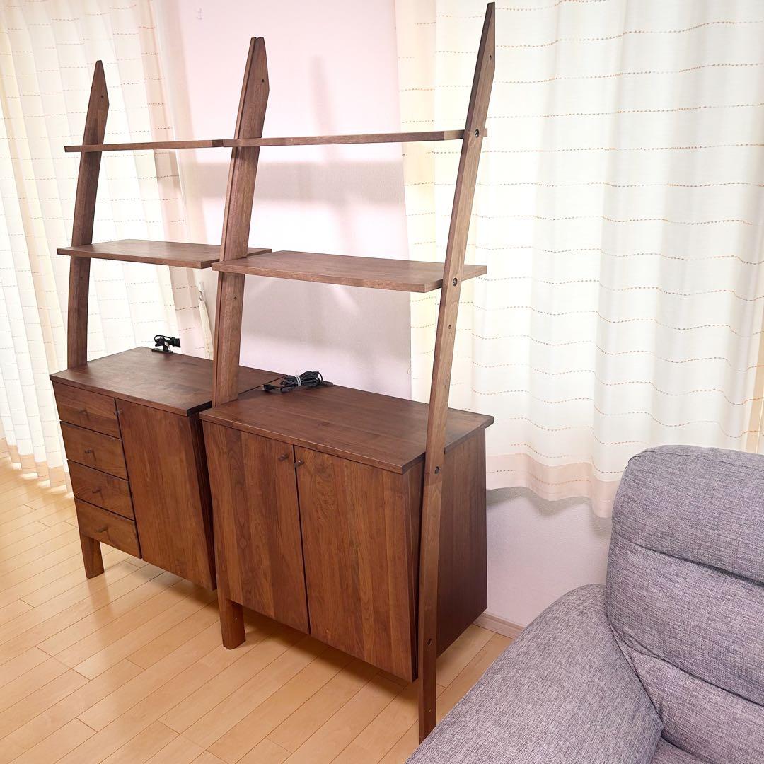 天然木 マルヨシ民芸家具 DEEP 片開きシェルフキャビネット 壁面収納①