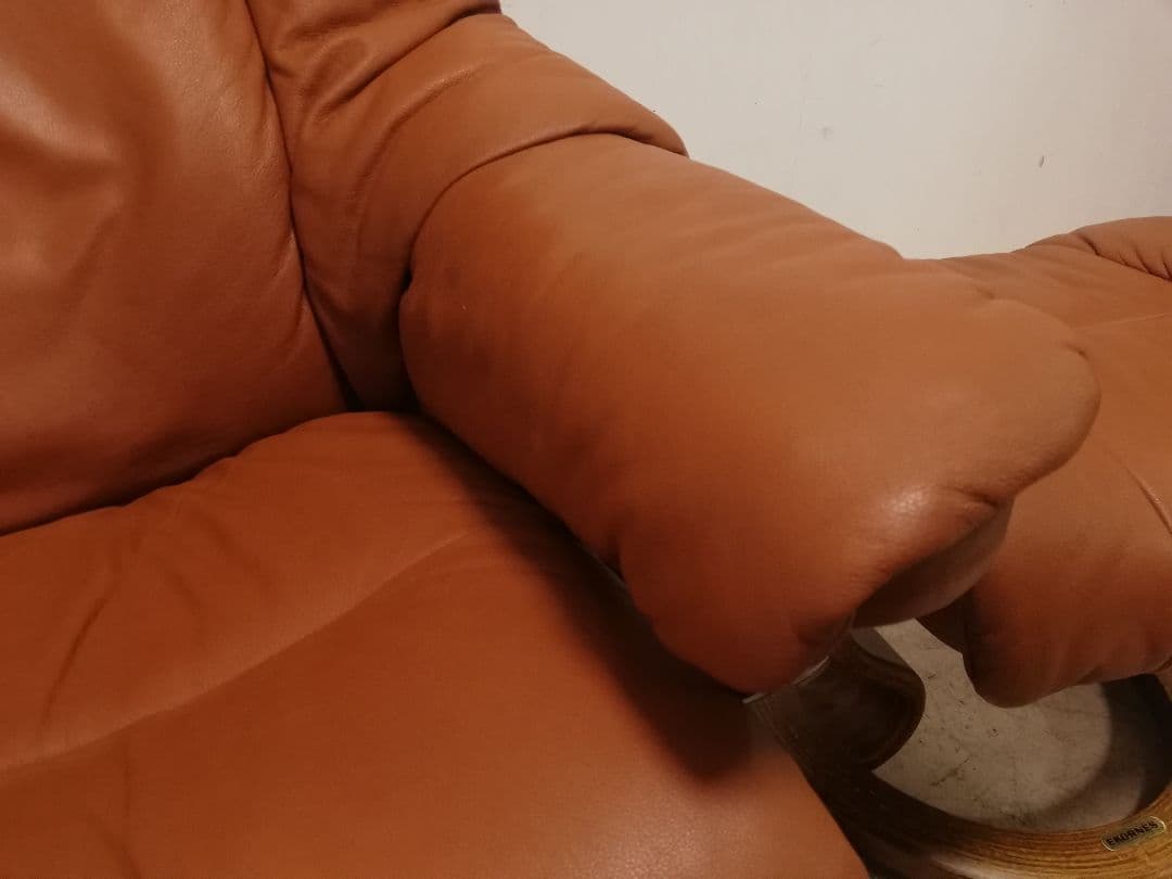 美品 EKORNES ストレスレスチェア レノ（M）キャメルレザー オットマン別