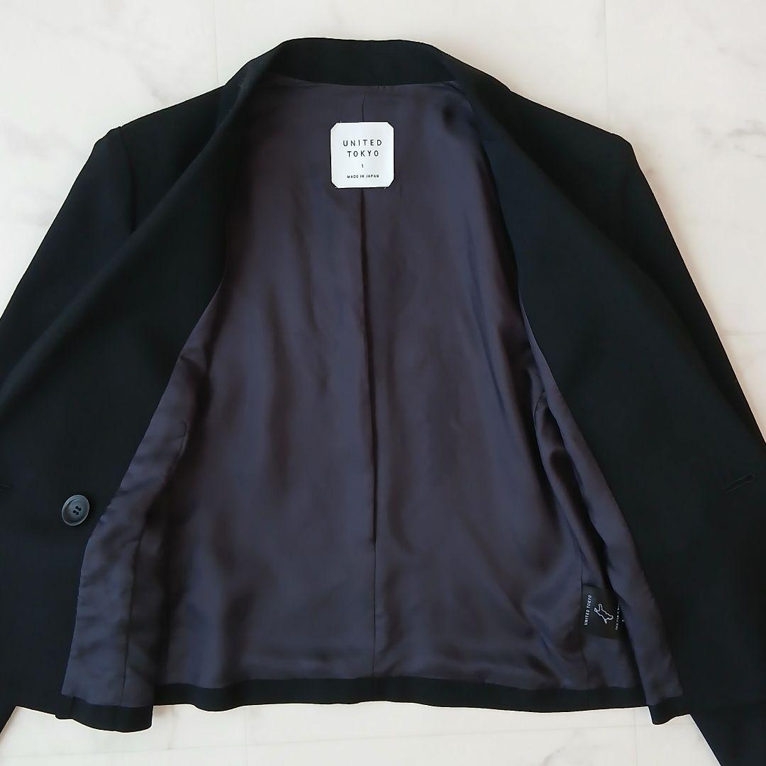 訳アリ美品 ユナイテッドトウキョウ ラナツイル ショートジャケット 1 ブラック