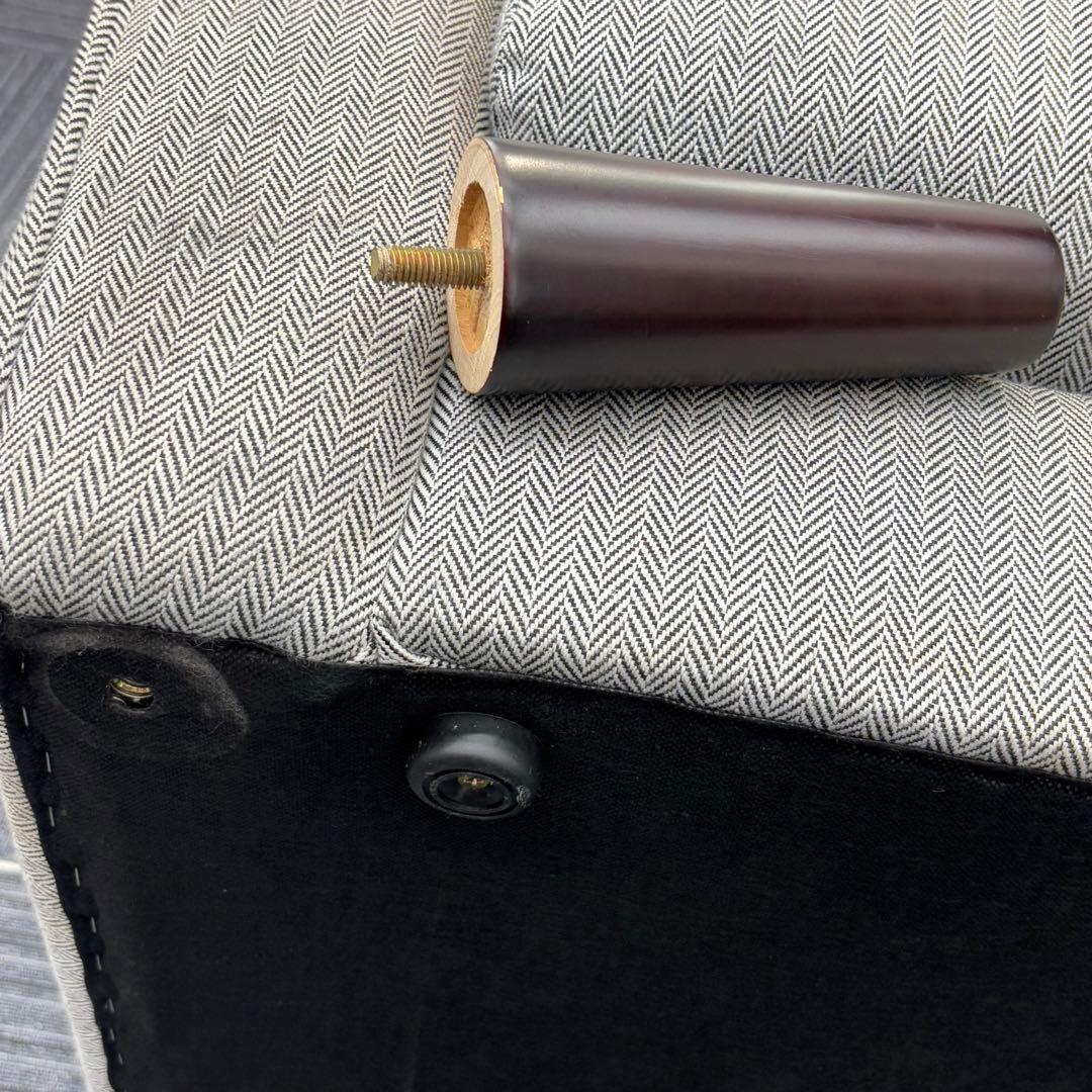 ニトリ 一人掛け ソファ 北欧調 ヘリンボーン ファブリック ブラック 5310