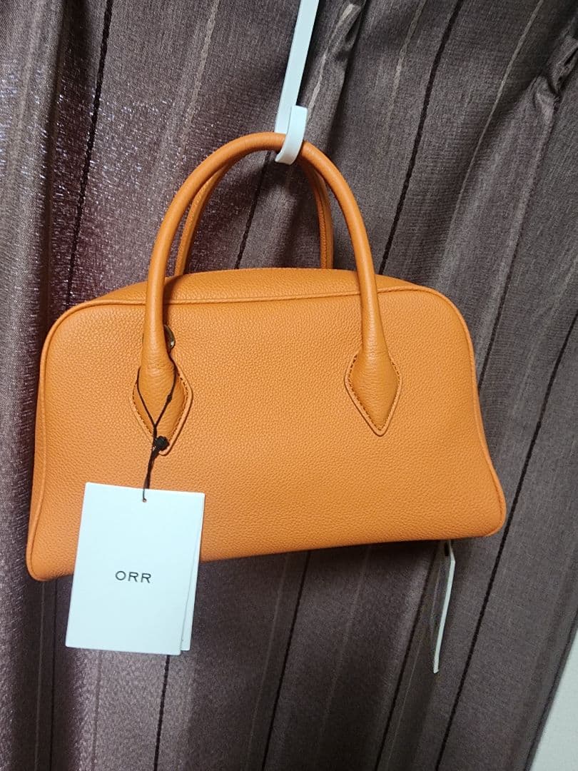 nugu ORR オレンジ レザー ハンドバッグ