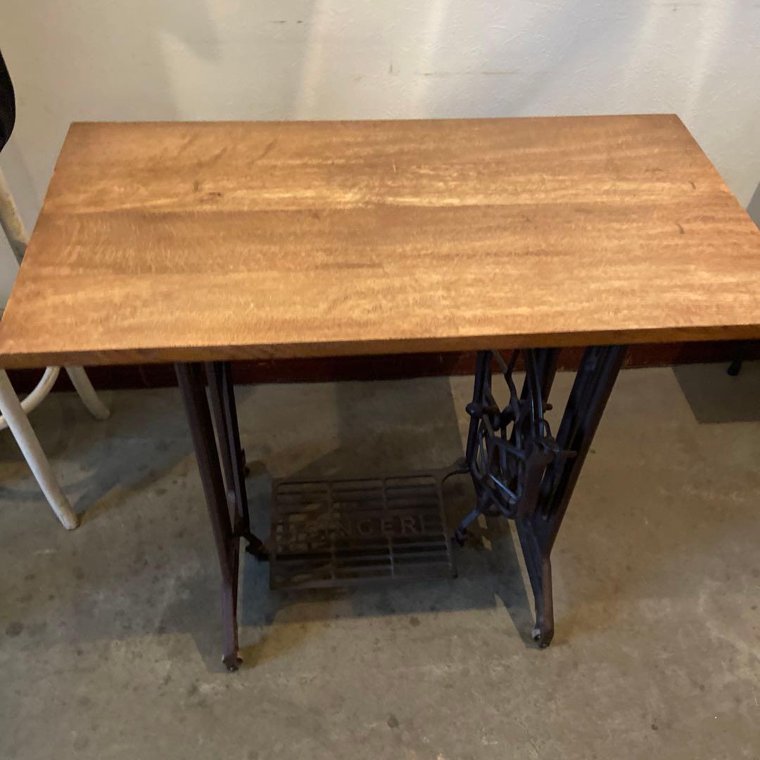 アンティークテーブル、昭和レトロ、カフェインテリア、美品、シンガーミシン