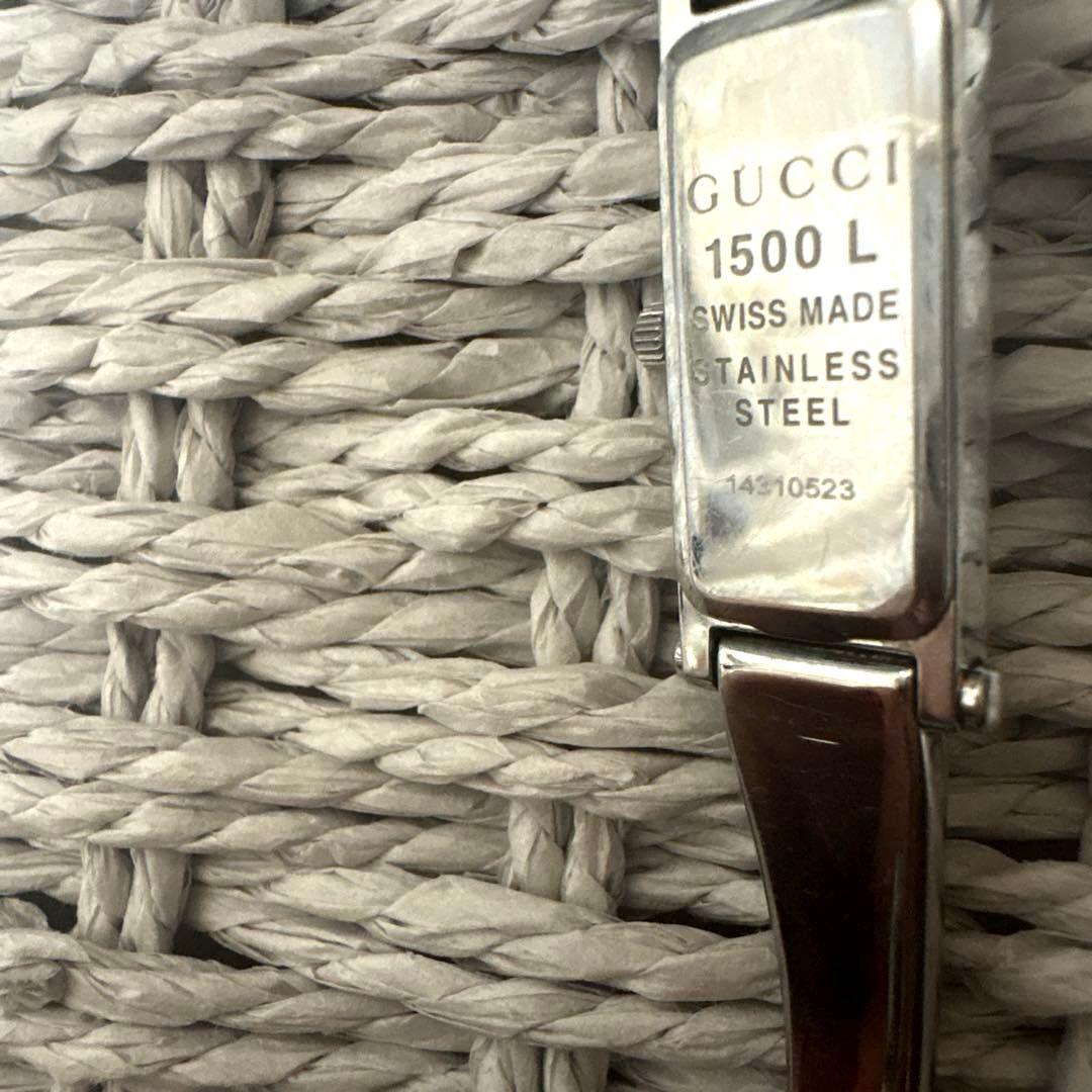 稼働　GUCCI 1500 L 腕時計　ダイヤモンド　シェル文字盤